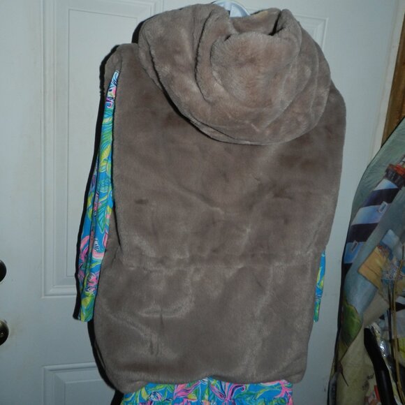 Industry Republic clothing Faux fur hooded Vest Taupe S/P - Picture 11 of 15